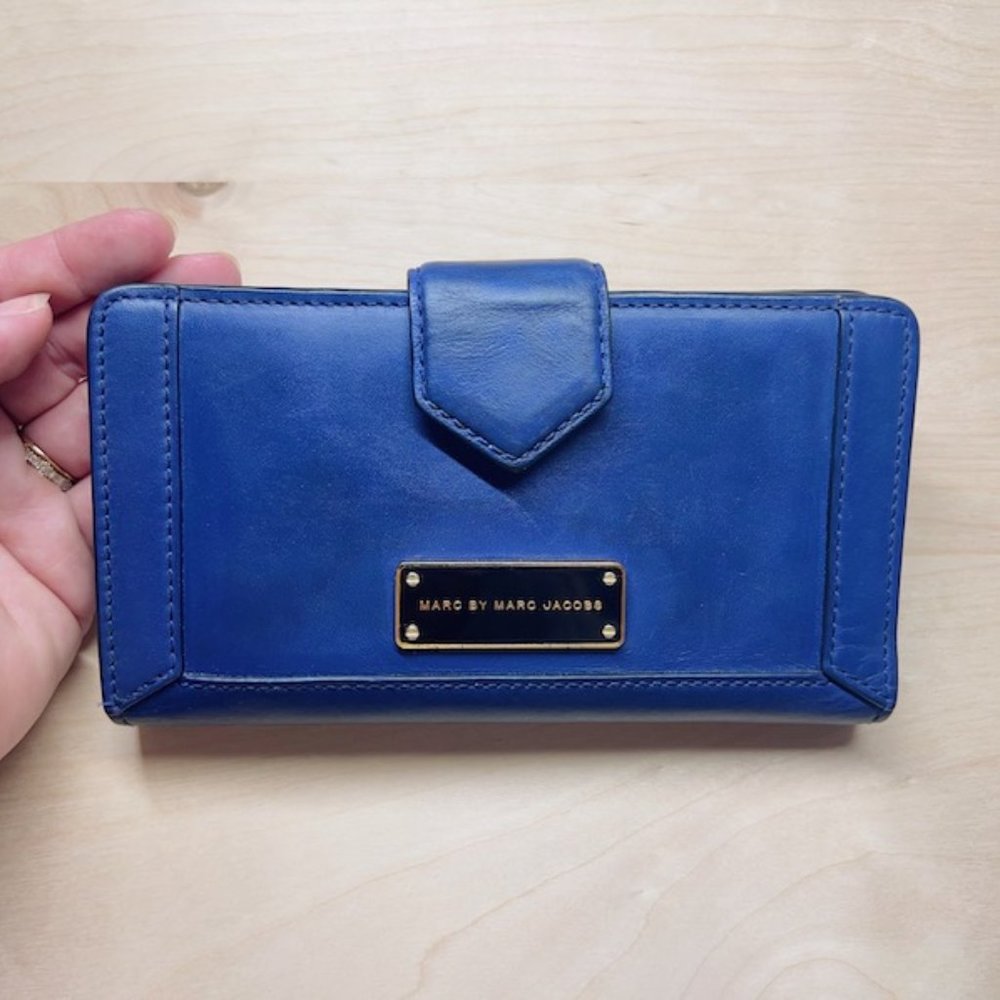 MARC BY MARC JACOBS Leather Bifold Wallet in Blue